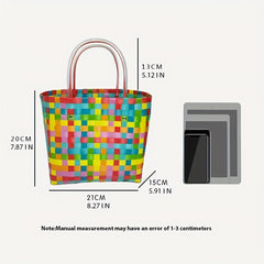 Camping Woven Travel Vacation Handbag Vegetable Basket