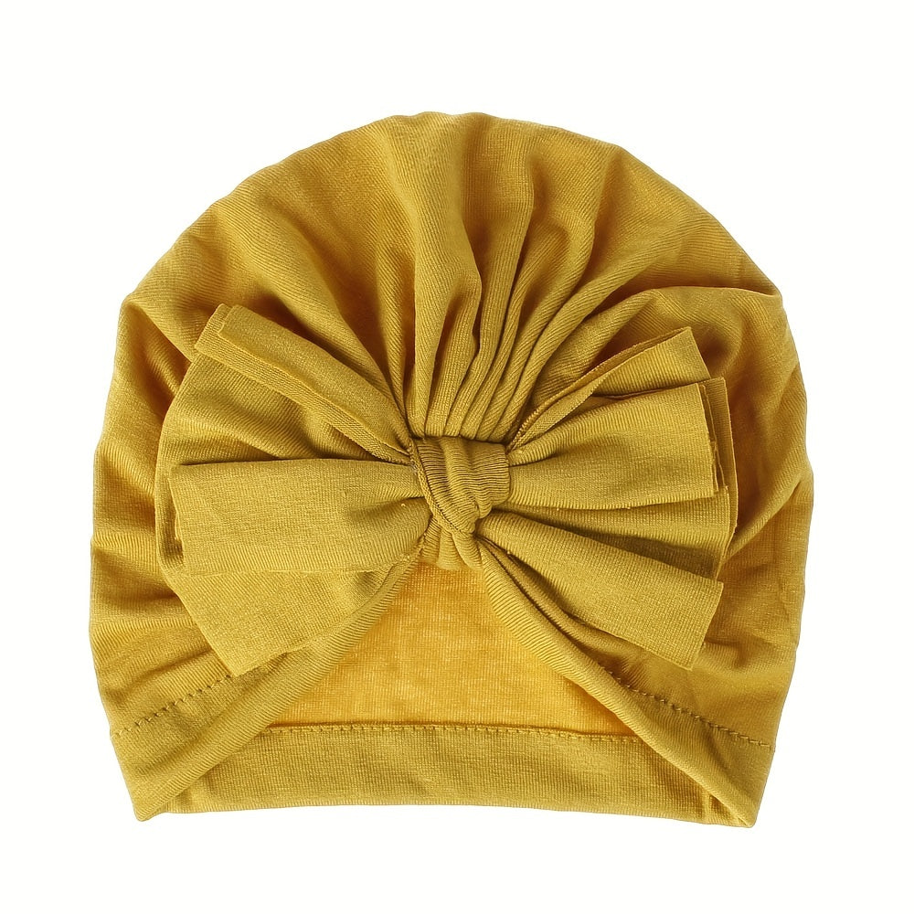 Knitted Baby Hat With Bowknot for Summer