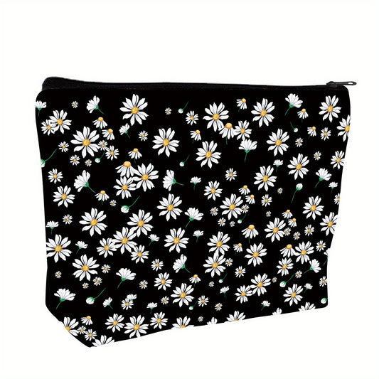Daisy Makeup Bag Organizer Large Capacity Canvas Travel Toiletry Bag
