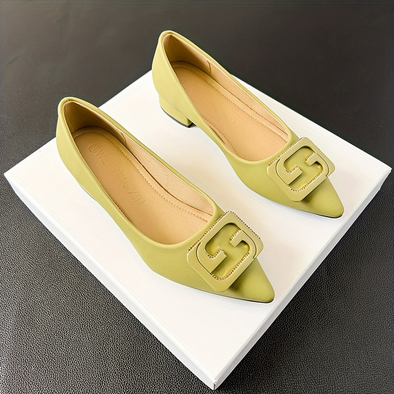 Women's Buckle Decor Non-slip Slip On Soft Sole Shoes