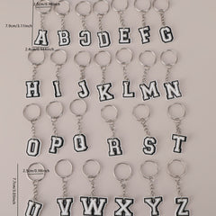 26pcs Letter Keychain Pendant Bag Keyring Charm Accessories