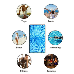Tie Dye Quick Dry Beach Towel 11x70 Absorbent for Swim Pool Party
