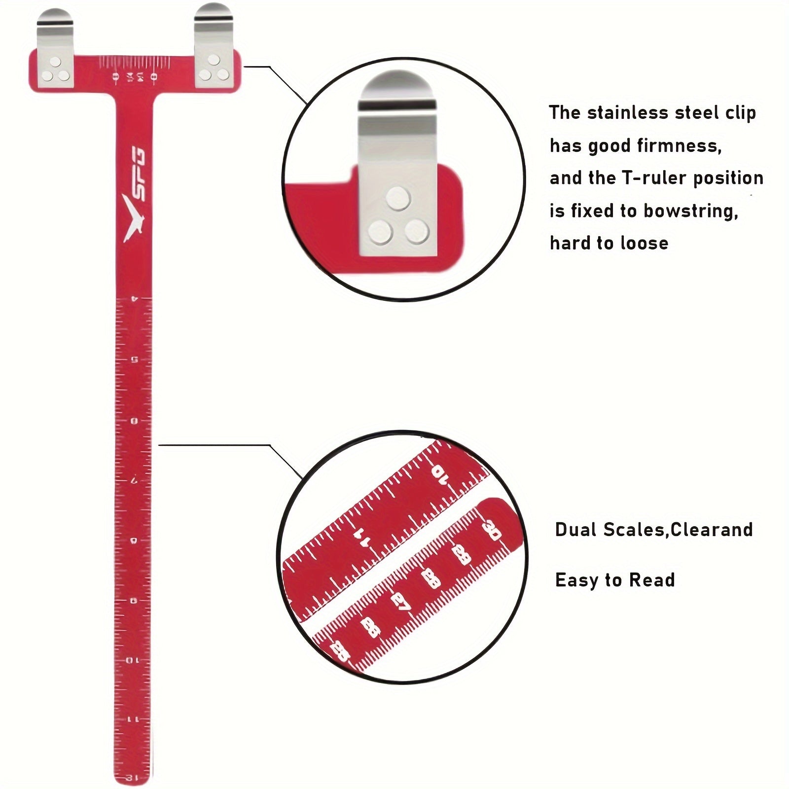 T Shape Ruler Bow Square Ruler String Fixing Clip for Compound Recurve Bow
