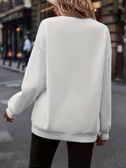 Bear & Slogan Print Crew Neck Sweatshirt for Women