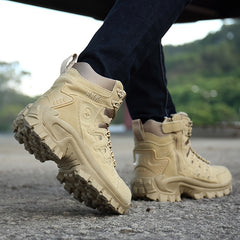 Men's Hiking Boots Suede Rubber Sole Anti skid Wear resistant Lace Up Shoes