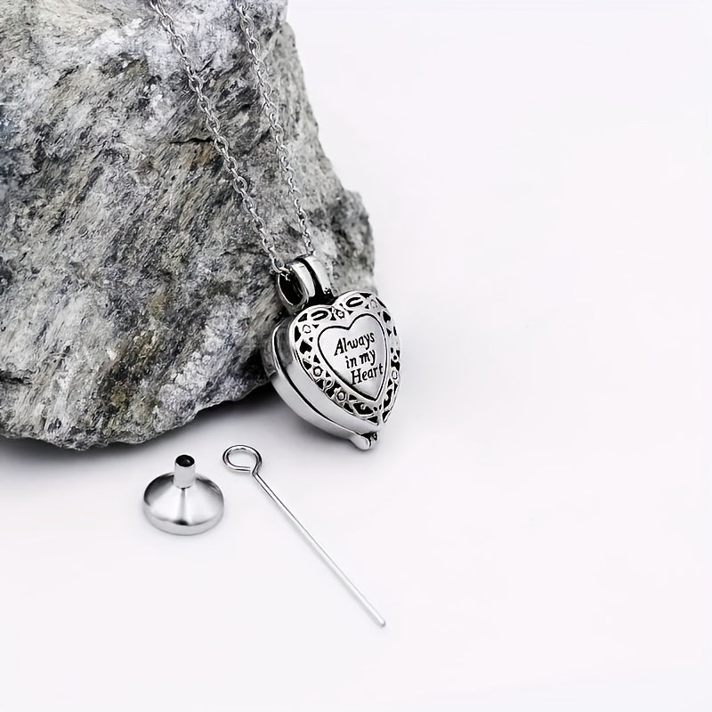 Heart Cremation Jewelry Urn Necklace For Ashes Always In My Heart