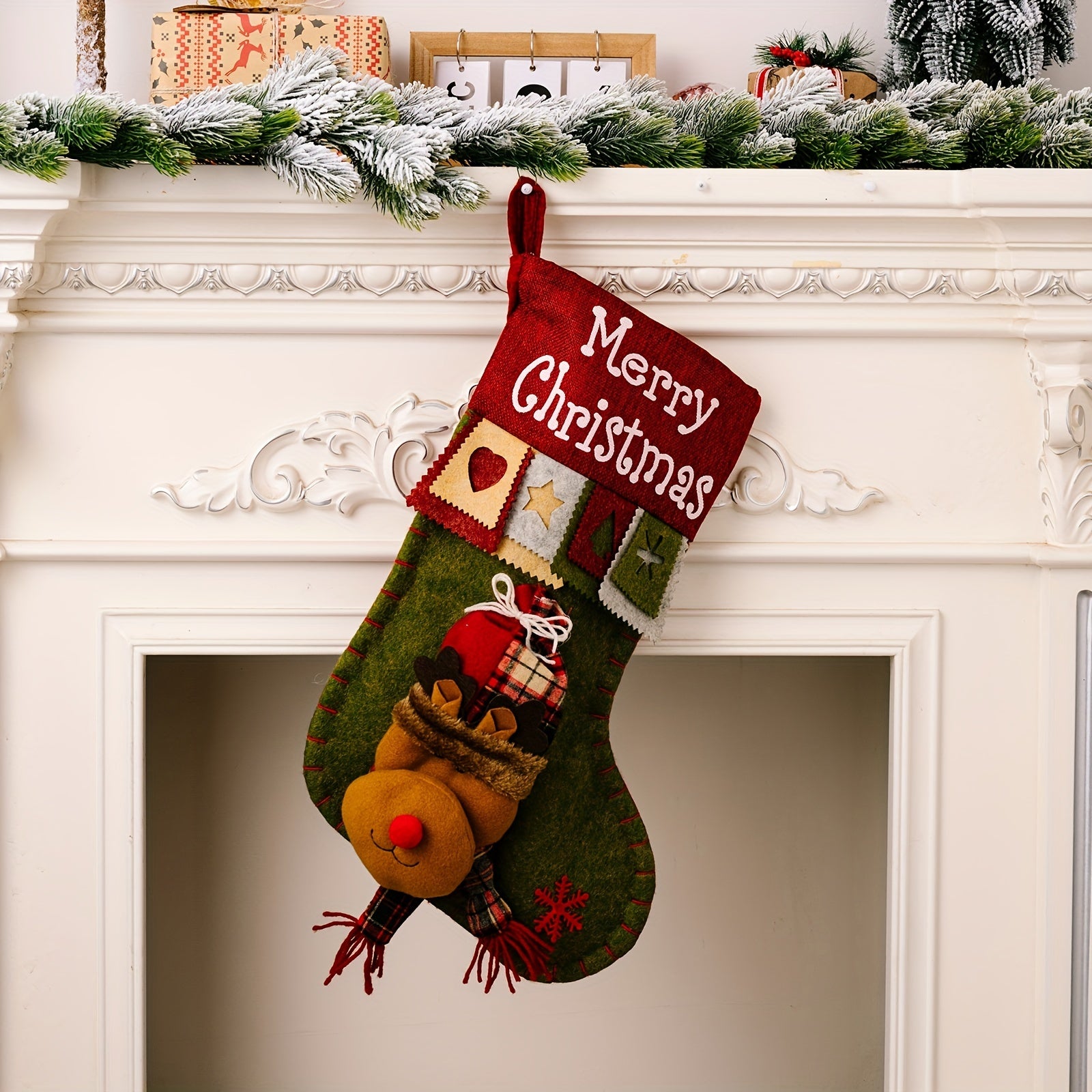 3D Old Man Christmas Stocking Hanging Ornament