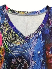 Floral Print V Neck Tank Dress