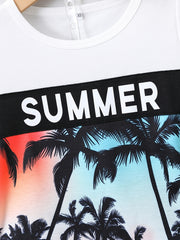 Boys Summer Outfit Shorts & T shirt Short Sleeves Crew Neck Casual Kids Clothes