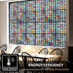 Square Geometric Crescent Privacy Glass Film Semi Transparent Sun Protection