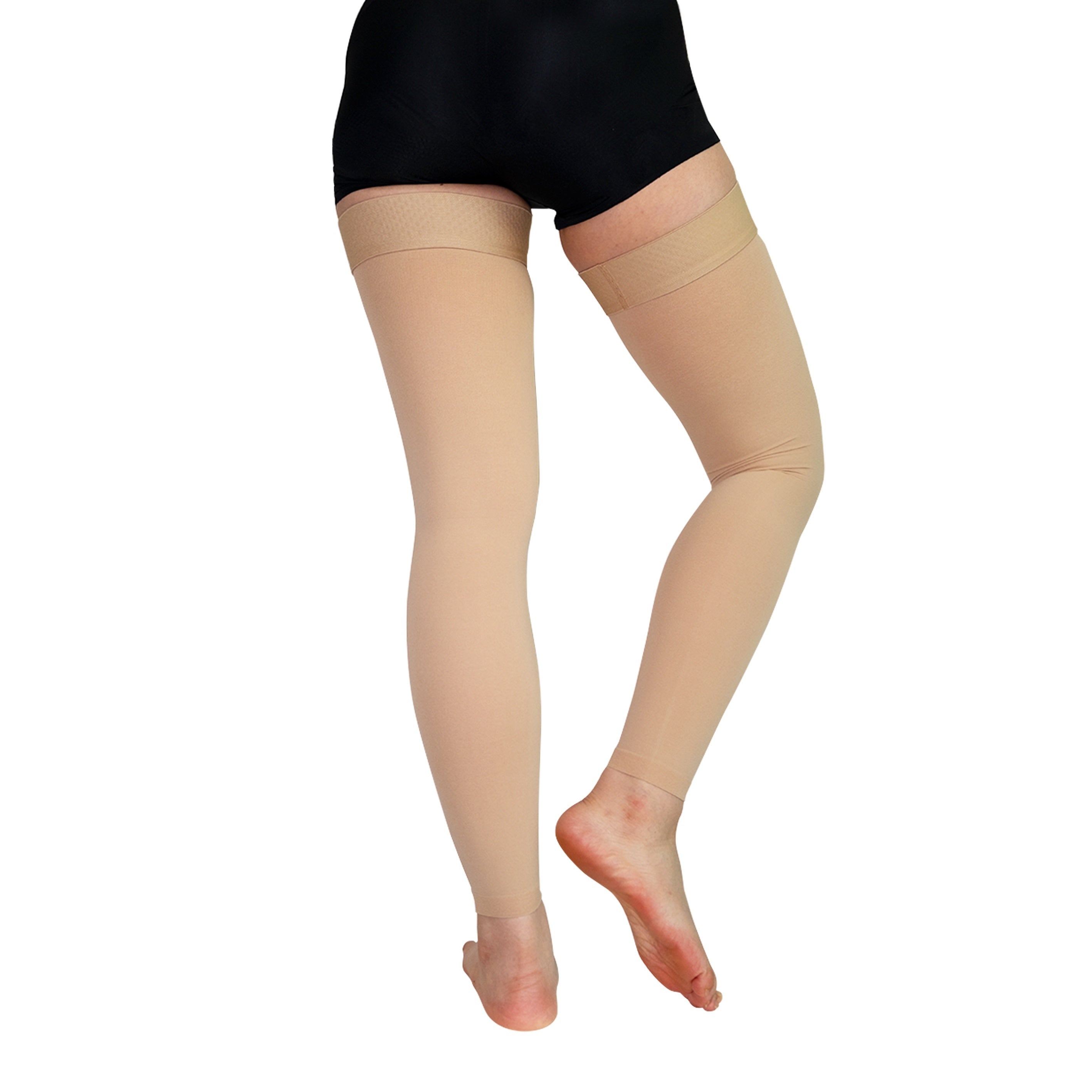 Size Up Thigh High Compression Stockings 20-30mmHg Footless Unisex