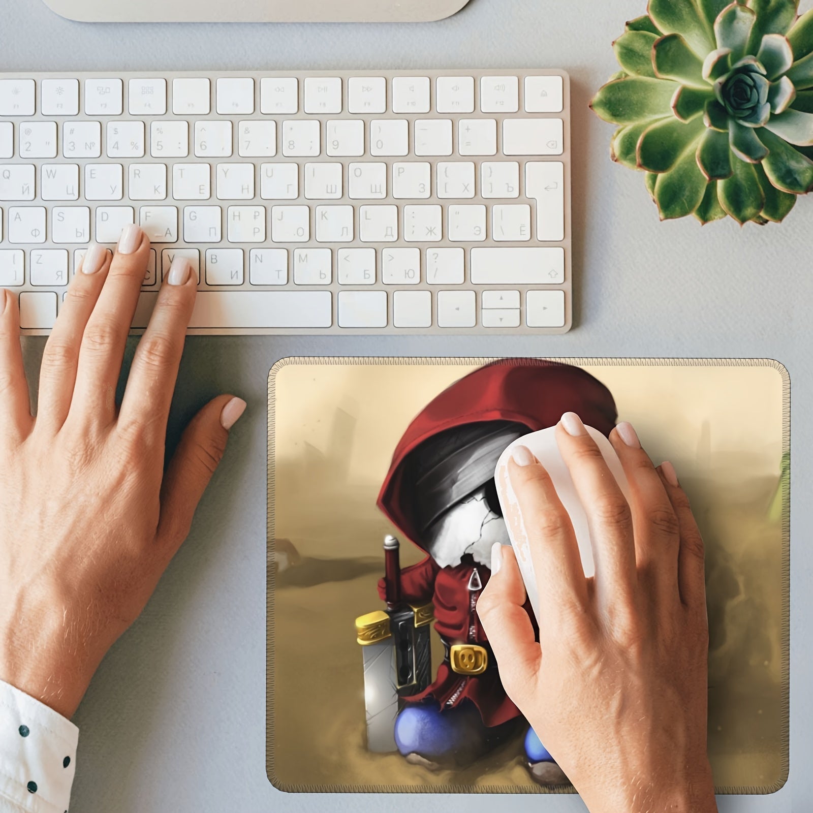 Skull Patterned Square Mousepad - Office Home Gaming Essential