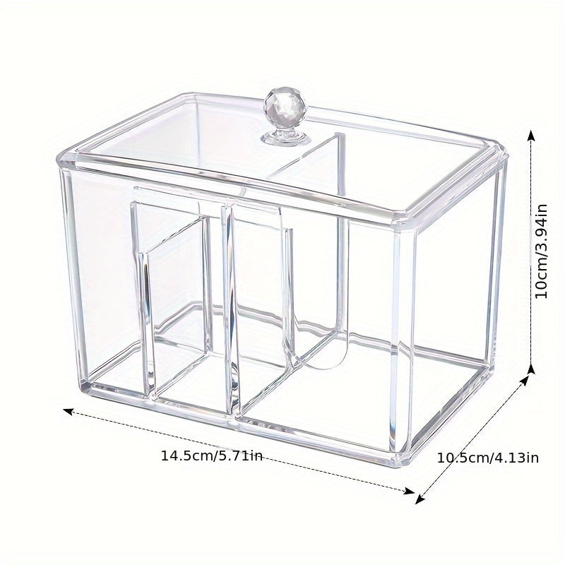 Transparent Storage Box Makeup Cotton Case Dustproof Desktop Storage