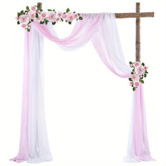 2pcs Wedding Arch Tulle Fabric Background Decoration