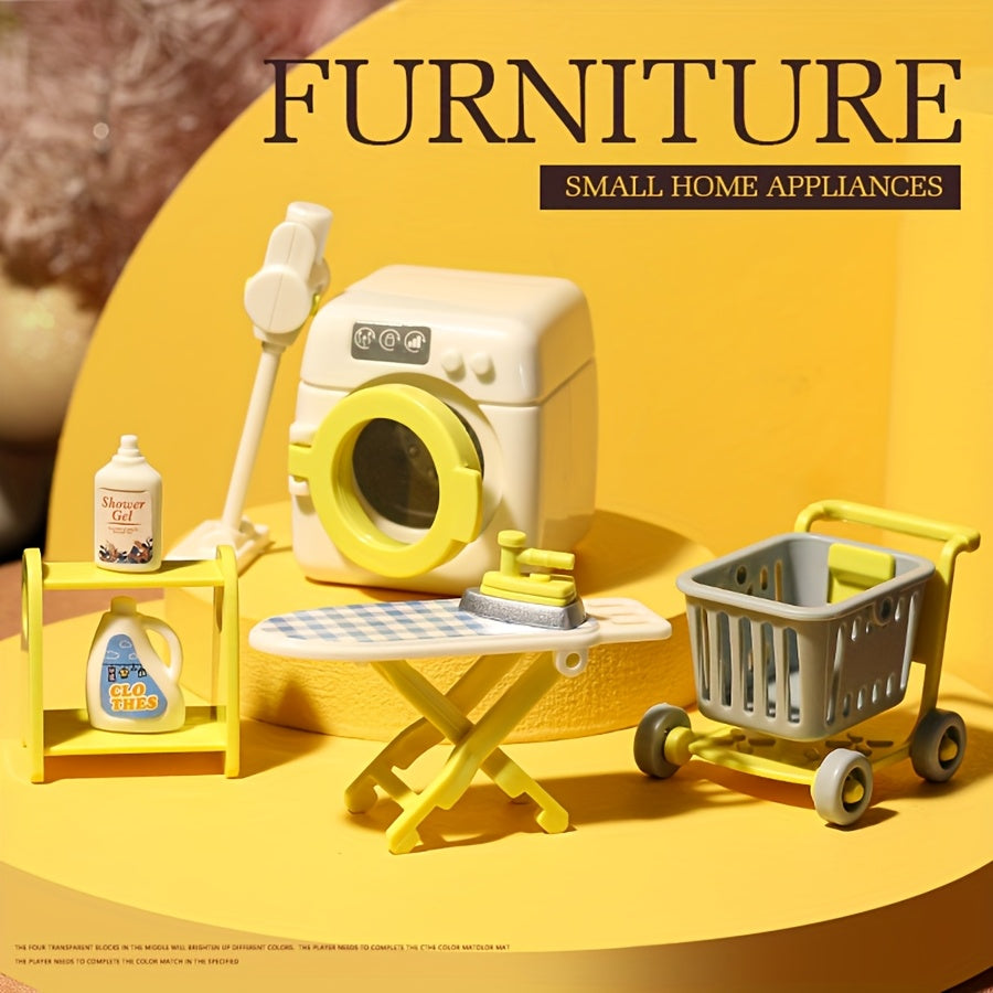 Mini Washing Machine Toy Set for Doll House DIY Model