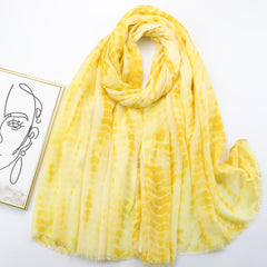 Boho Tassel Scarf Lightweight Beach Shawl Tie Dye