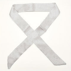 Dotted Print Twilly Scarf Ribbon Neckerchief Set
