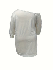 Sexy Dress Women's Plus Poker Print One Shoulder Long Sleeve Mini