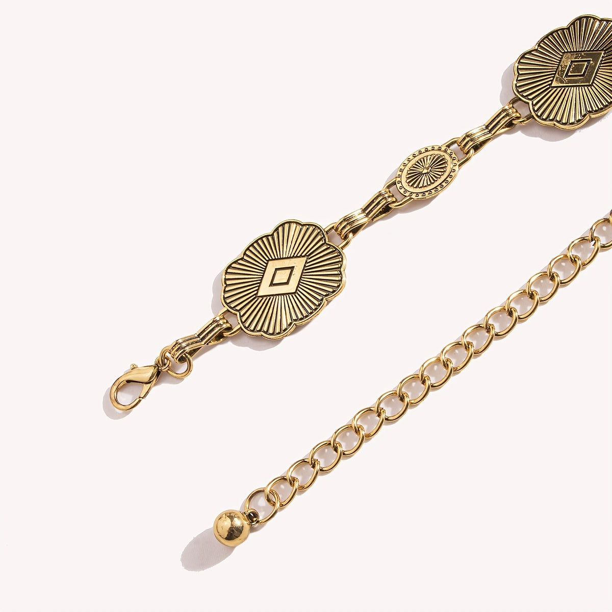 Vintage Metal Geometric Pattern Women's Waist Chain For Jeans Pants Dress