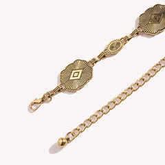Vintage Metal Geometric Pattern Women's Waist Chain For Jeans Pants Dress