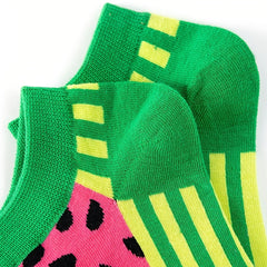 4 Pairs Fruit Pattern Boat Socks Colorful Low Cut Ankle Stockings