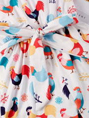 Toddler Girls Chicken Graphic Rompers for Beach Vacation