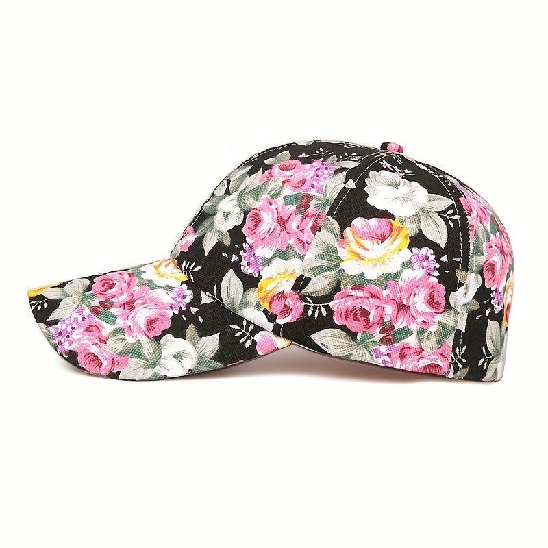 Peony Flower Cloth Adjustable Baseball Cap Hat