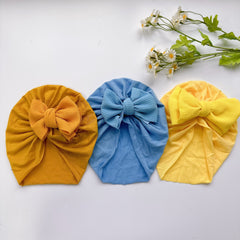 Baby Girls Twill Bubble Bow Turban Soft Hair Wrap Headband