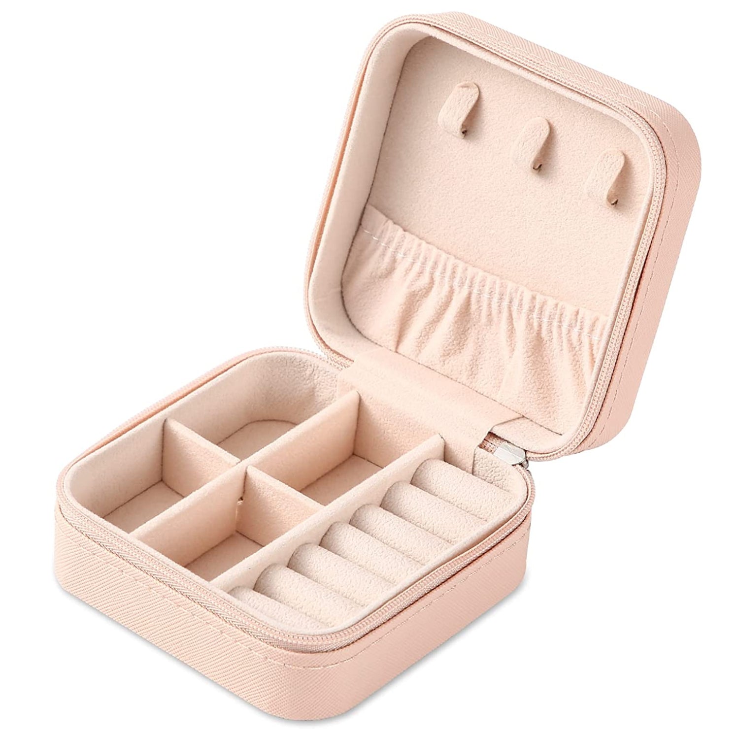 Portable Travel Mini Jewelry Box Leather Ring Organizer Case