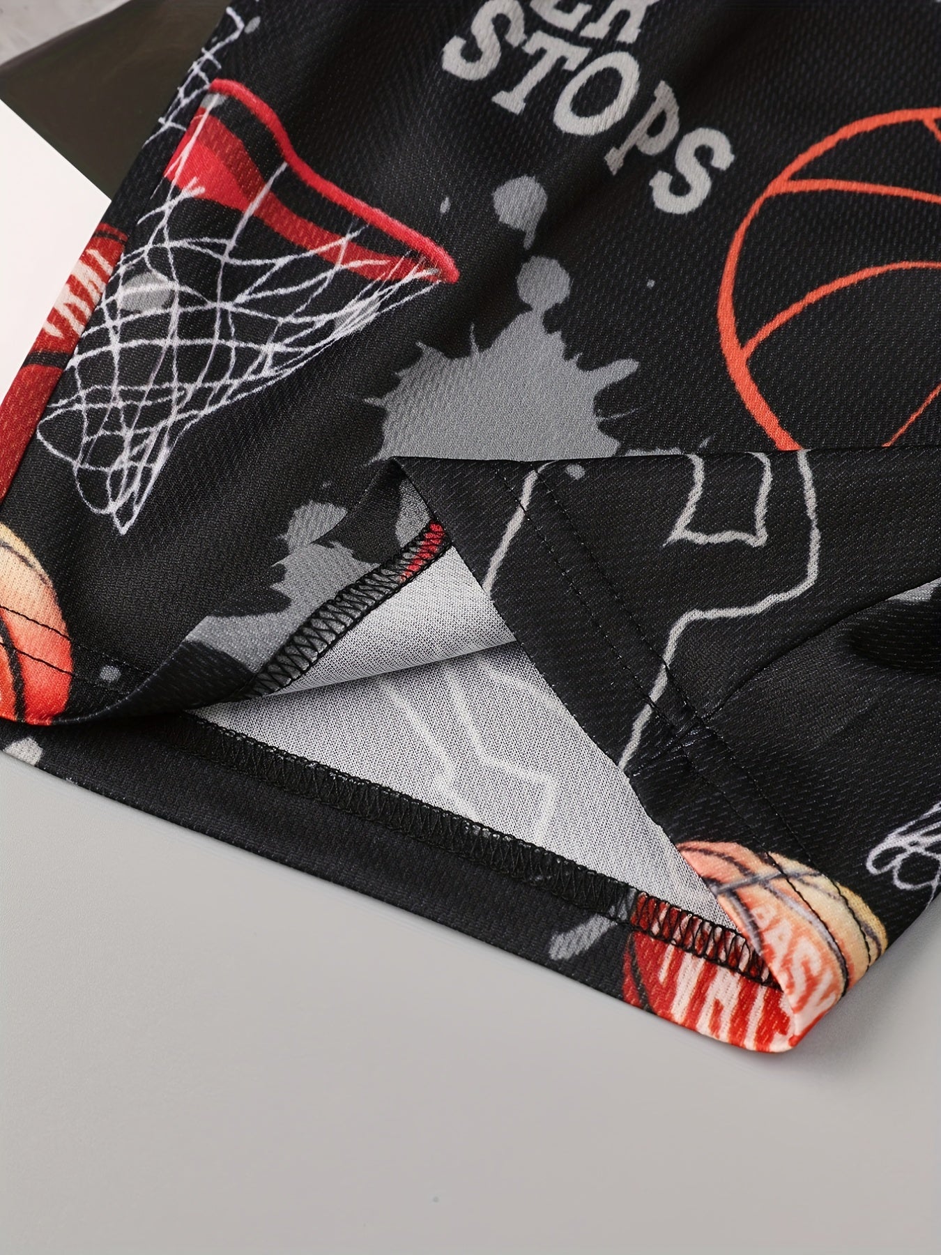 Basketball Print Boys Comfortable Creative Shorts