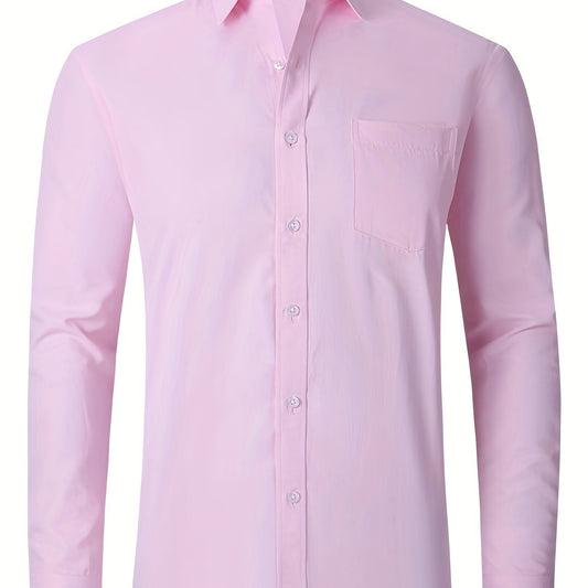 Men's Classic Button Up Shirt with Chest Pocket