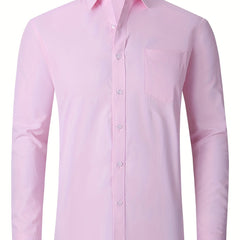 Men's Classic Button Up Shirt with Chest Pocket