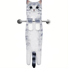 Cat Pattern Hanging Towel, Funny Decorative Fingertip Towel