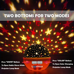 Magical Starry Night Changing Night Light Projector for Kids 1-14