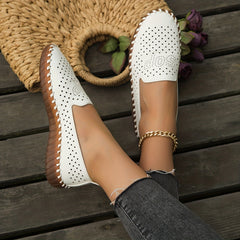 Women's Solid Breathable Slip On Lightweight Summer Flat Shoes