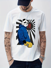 Cotton Anime Panda Boxer Print Men's Graphic T-shirt