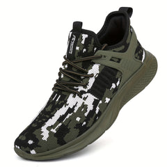 Men's Camo Knit Trail Running Shoes Soft Sole Sneakers