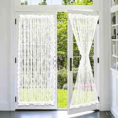 Encrypted Lace Rose Privacy Curtain Double Rod Pocket French Curtain