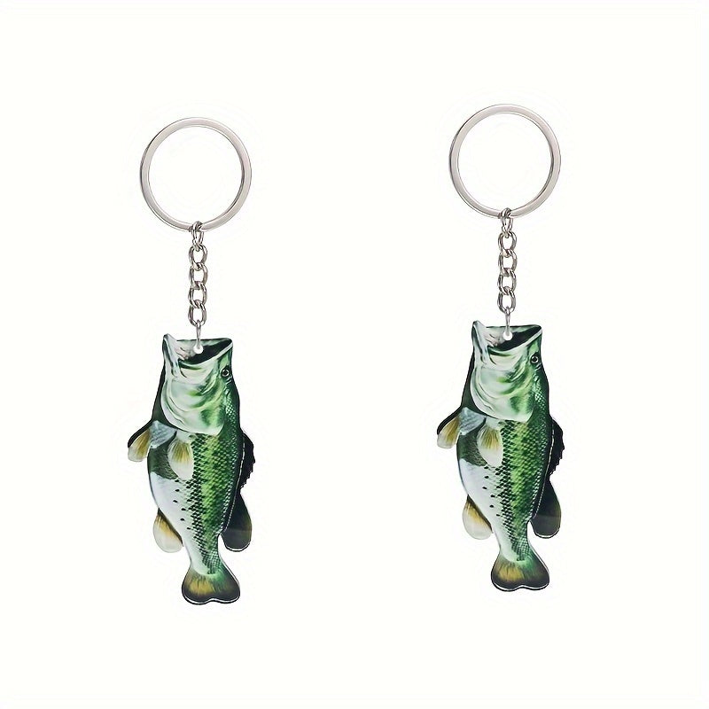 Bass Acrylic Mini Keychain Pendant For Fishing Enthusiasts Car Key Decoration