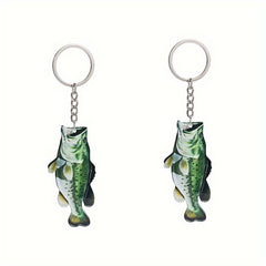Bass Acrylic Mini Keychain Pendant For Fishing Enthusiasts Car Key Decoration