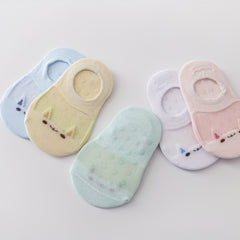 5pairs Cartoon Mesh Stitching Socks for Newborn Baby Boys And Girls