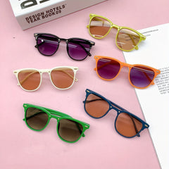 Girl's Round Metal Frame UV Protection Sunglasses