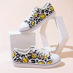 Women's Baseball Graphic Sneakers Low Top Canvas Shoes