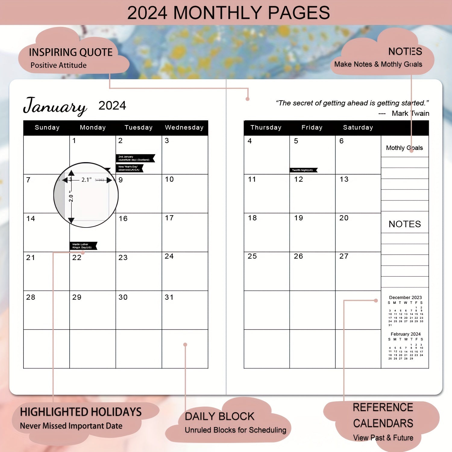 A4 Faux Leather Weekly Diary Jan-Dec, School Business Office