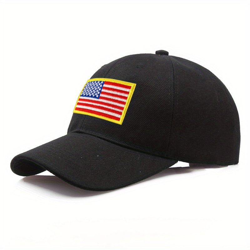 Men American Flag Patch Baseball Cap for Outdoor Travel
