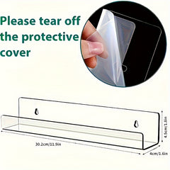 Acrylic Floating Shelf Wall Mounted Storage Shelf Display Rack