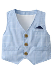 Baby Boys 3pcs Gentleman Suit Shirt Bow Vest Pants