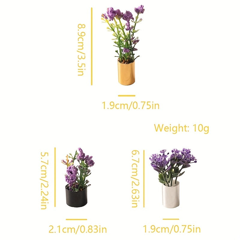 1/12 Dollhouse Purple Flower Potted Plant Bonsai Garden Decor Toy