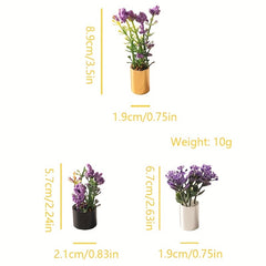 1/12 Dollhouse Purple Flower Potted Plant Bonsai Garden Decor Toy