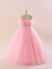 Girls Solid Dress Summer Children's Clothing Party Princess Long Tulle Kids Lace